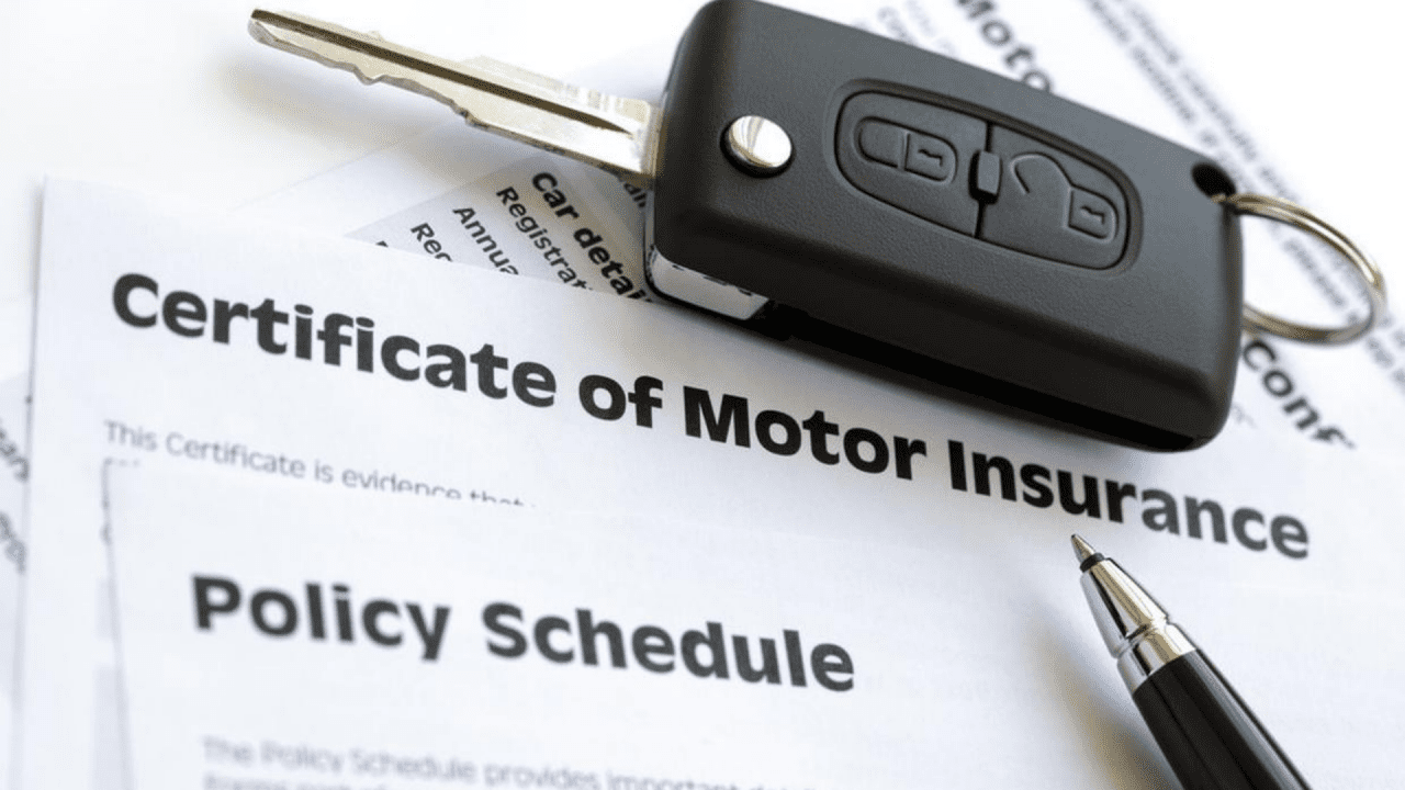 Car keys and motor insurance policy forms